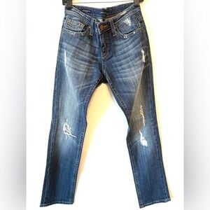 VIGOSS STUDIO The Brooklyn Mid-rise Skinny Classic Blue Distressed Skinny Jeans